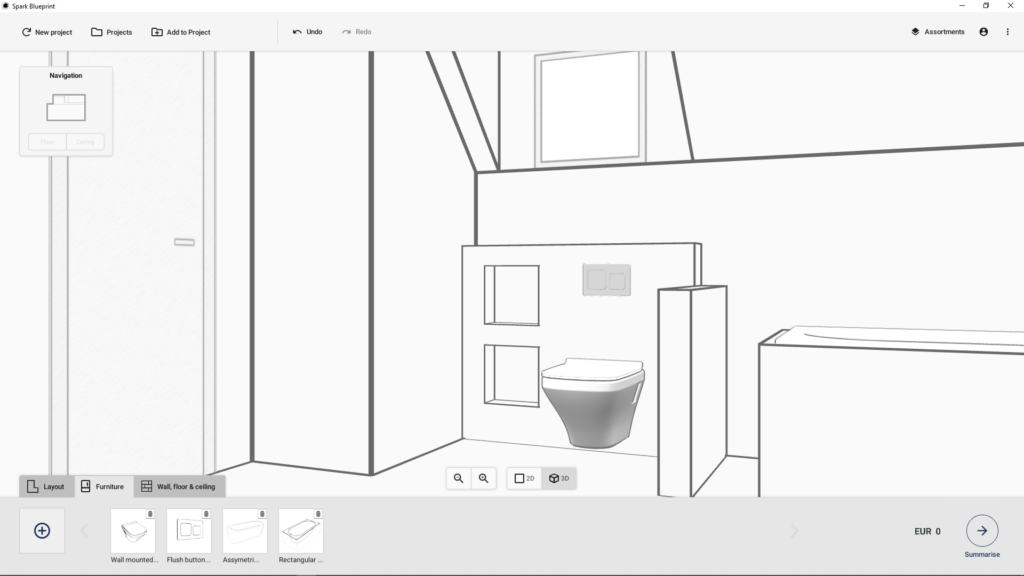 Bathroom designed in Spark Blueprint Software