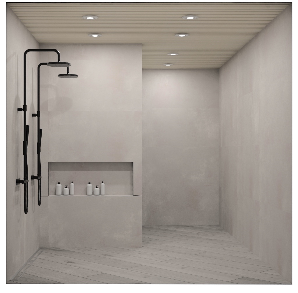 Double shower designed with Spark Blueprint