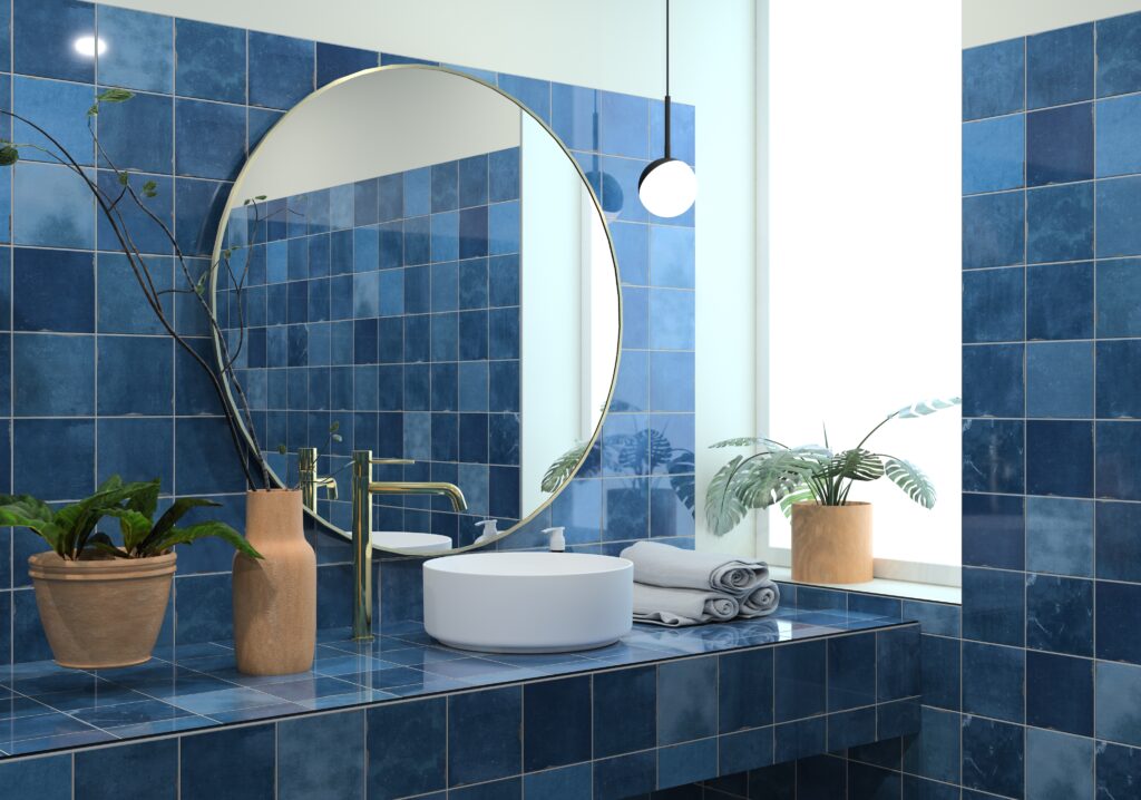 Oceanic Blues Bathroom created in Spark Blueprint