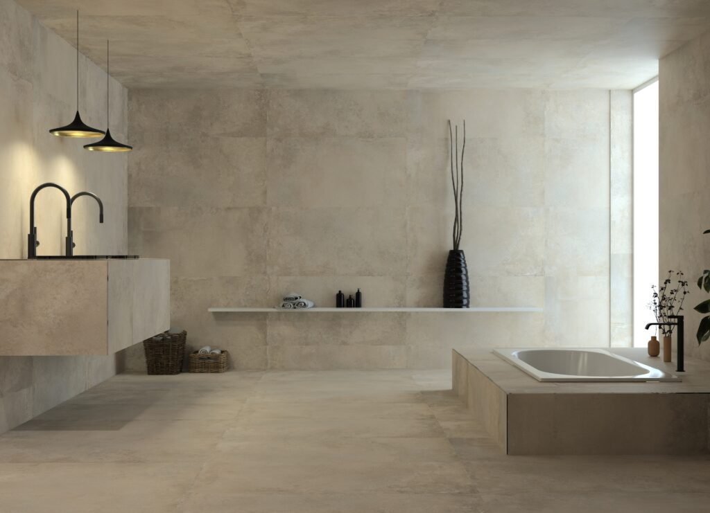 Sand Minimalist Bathroom